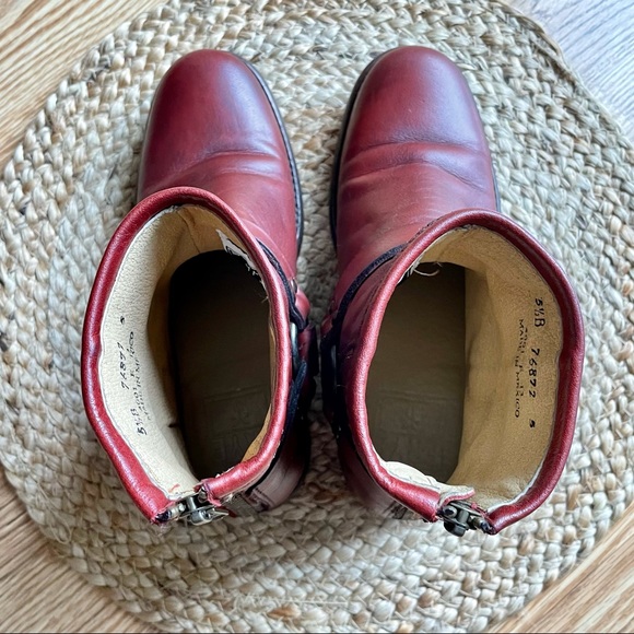 Frye Women’s Phillip Harness Short Boots in Burnt Red Size 5.5 - Picture 6 of 11